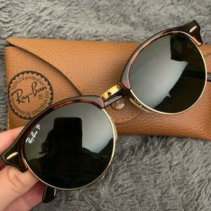 Polarized Clubmaster Ray Ban sunglasses